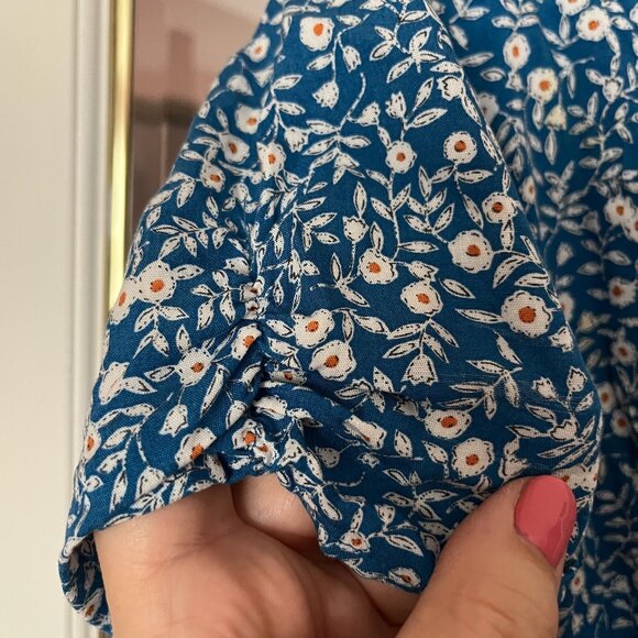 Princess Polly The Sting Mini Dress Blue Lined Floral Skater Boho Women's Size 8 - Picture 6 of 10